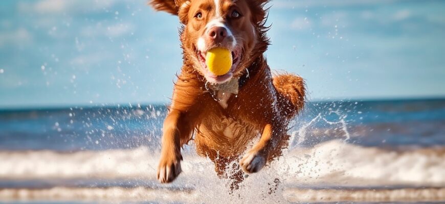 Dog,Plays,In,The,Beach